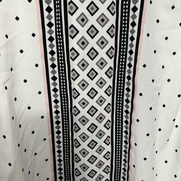 Croft & Barrow plus size 2x top white black pink brown triangles - Picture 2 of 4